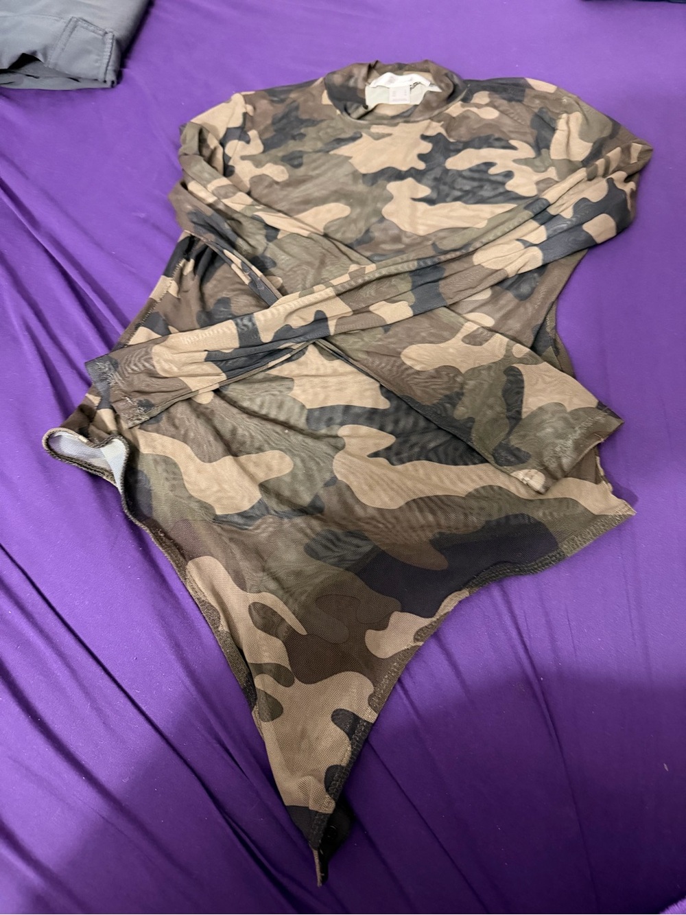 Camo Long-Sleeve Bodysuit - Camouflage